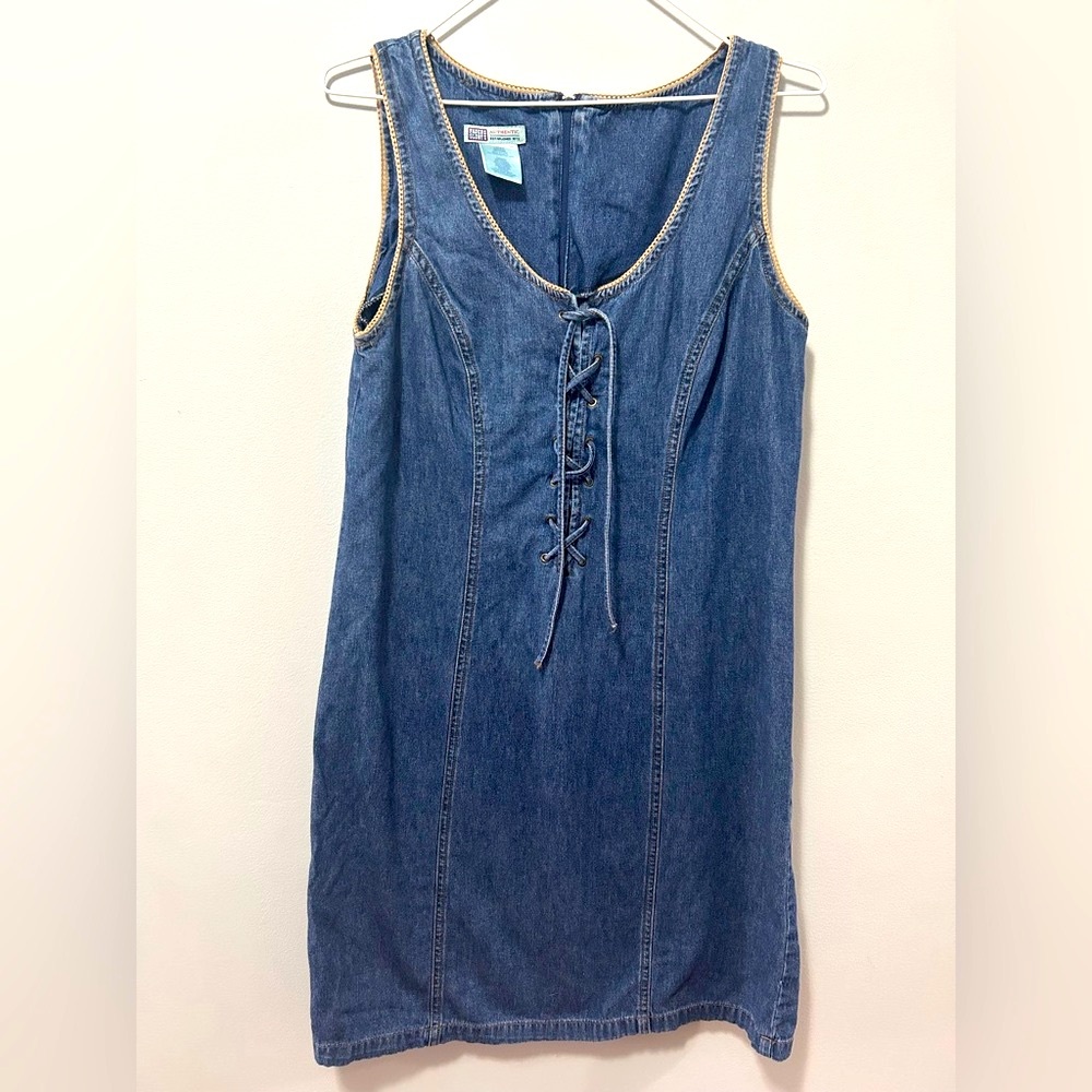 Vintage Faded Glory Blue Denim Sleeveless Dress